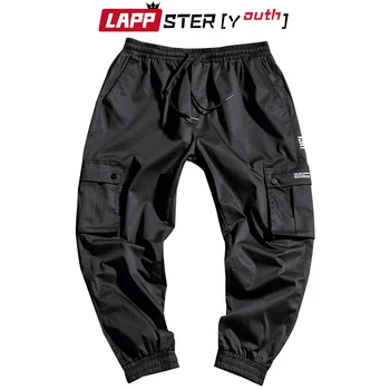 LAPPSTER Streetwear Pantaloni Harem de Bărbați 2020 Salopete Hip Hop Negru Pantaloni de Marfă Cale de sex Masculin Pantaloni de Moda coreeană Jogging pantaloni de Trening
