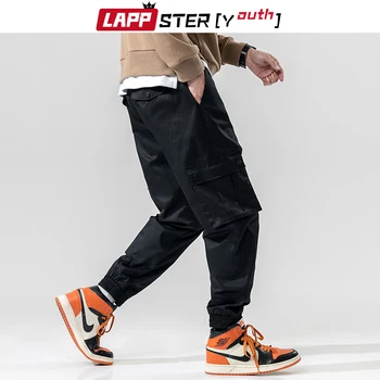 LAPPSTER Streetwear Pantaloni Harem de Bărbați 2020 Salopete Hip Hop Negru Pantaloni de Marfă Cale de sex Masculin Pantaloni de Moda coreeană Jogging pantaloni de Trening