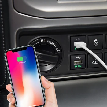 MICTUNING 2.1 a USB Rapid Incarcator Auto cu Led Indicator luminos de Încărcare Rapidă Universal pentru Tableta Telefon pentru Toyota Modele în 2018