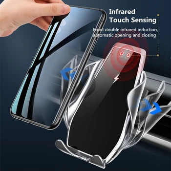 15W Prindere Automată Infraroșu Inducție QI Masina Încărcător Wireless Titularul Rapid de Încărcare pentru IPhone 12 11 XS XR 8 Samsung S10 S20