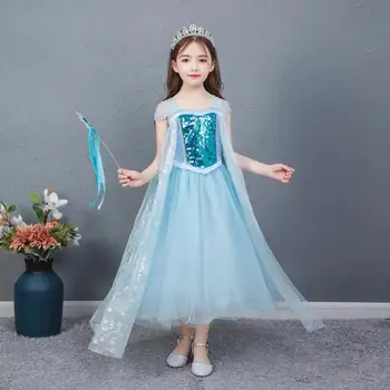 Fantezie Zână Regina Elsa Rochie de Halloween pentru Copii Elsa Costume de Fată Copilul Petrecere Printesa Rochie de Vara Fete, Rochii Elegante