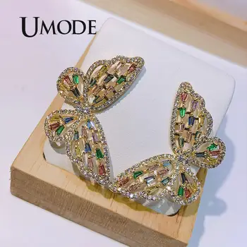 UMODE coreea Cercei Fluture pentru Femei Vintage Drăguț Stud Cercei de Lux Zircon Nunta Cercei 2019 Moda Bijuterii UE0602