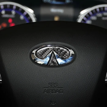 Volan masina Logo-ul Autocolant Fibra de Carbon Auto Interior Autocolant pentru Infiniti Q50 Q60 2013-2017 auto accesorii Decorative