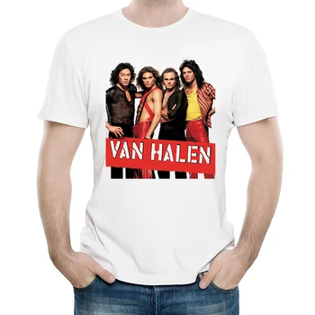 Van Halen tricouri Culoare Alb Mens de Moda cu Maneci Scurte Van Halen Band Logo T-shirt Topuri Tricouri tricou de Design Populare Haine