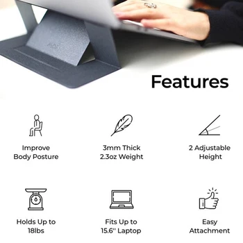 Reglabil Suport pentru Laptop Laptop Pad Adeziv Invizibil Standuri Pliante Suport Portabil Suport Comprimat pentru iPad Air, MacBook-Uri
