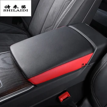 Styling auto din fibra de Carbon din piele Pentru Audi A6 C8 Arimare Ordonare Cotiera cutie proteja autocolant capac Ornamental de Interior Accesorii Auto