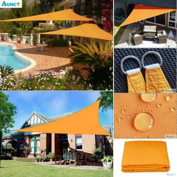 Orange triunghi dreptunghic umbra naviga visor soare naviga piscină capacul de protecție solară copertine de exterior impermeabil soare stofa de umbra foișor baldachin