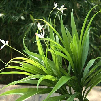 26 Frunze 34cm material Plastic Artificial Orhidee Planta vesnic verde Copac Nunta Mobilier de Birou Acasă Decor Vaza Verde F5320