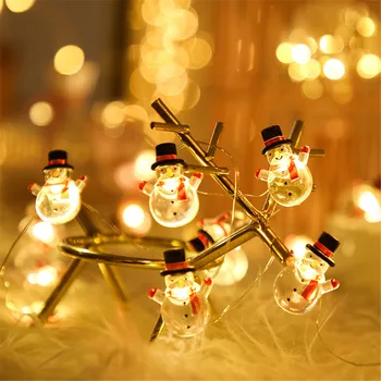 Moș Crăciun Fulg de nea Wapiti Pom de Crăciun Lumini LED String Alimentat de la Baterie de Iluminat Pentru Nunta Casă de Vacanță Decor Petrecere