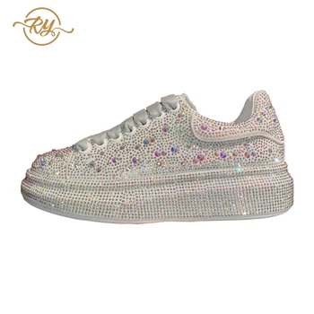 RY-RELAA femei pantofi 2020 moda Noua din Piele pantofi de lux pentru femei designeri ins pantofi de argint Stras adidași maree