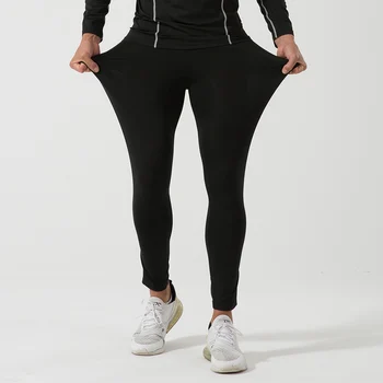 Toamna și Iarna pantaloni de Trening pentru Barbati Compresie Pantaloni Sport de Funcționare de Formare de Fitness Gym Sport Jambiere Negre