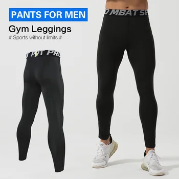 Toamna și Iarna pantaloni de Trening pentru Barbati Compresie Pantaloni Sport de Funcționare de Formare de Fitness Gym Sport Jambiere Negre