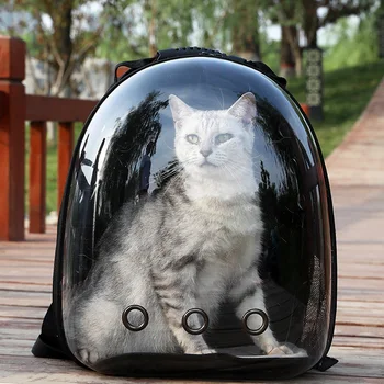 Acceptă animale de Bingo Respirabil Cat Rucsac Portabil Pisoi Geantă Transparentă Călătorie în aer liber Câine Saci PVC Capsulă Spațială Purtător de Companie