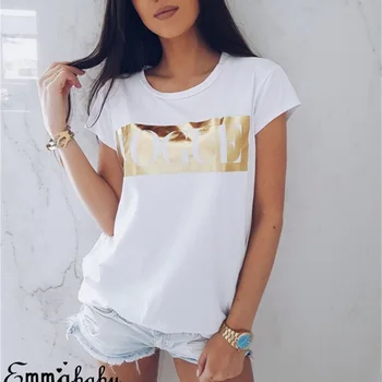 Femei Casual cu Maneci Scurte T-shirt de Top de Vară de Moda Scrisoare de imprimare T-shirt Doamnelor tricou Haine