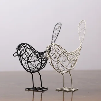 Acasă Decor Creativ Cadou Suveniruri Cameră Decor Figurine Abstracte Miniaturi De Epocă Animal Pasăre De Fier