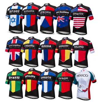 2019 Vara Ciclism Jersey Bărbați MTB Tricou SUA/marea BRITANIE/Brazilia/Spania Bike Team Maneci Scurte Ropa Ciclsimo Jersey Biciclete Imbracaminte