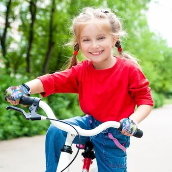 Noi Colorate Respirabil Copii Deget și Jumătate Gel Ciclism Manusi de Bicicleta fara Degete Pereche de Mănuși pentru Baieti, Fete Varsta 2-11