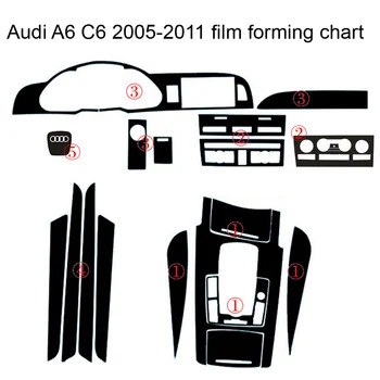 Auto-Styling 3D/5D Fibra de Carbon Auto Interior Consola centrala Culoare Schimbare de Turnare Decalcomanii Autocolant Pentru Audi A6 C6 2005-2011
