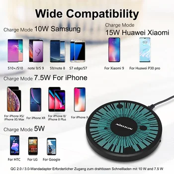 NILLKIN Încărcător Wireless 15W Max pentru Samsung S20 Ultra Pentru Xiaomi Mi 9 2.5 h încărcare completă pentru iPhone 11 XS XR pentru samsung Nota 10