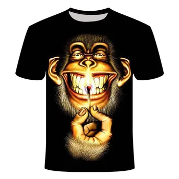 De Vară 2020 3D T-shirt Print Animal Maimuta Gorila Maneci Scurte de Design Amuzant Top Casual T-Shirt pentru Bărbați de Mari Dimensiuni