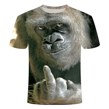 De Vară 2020 3D T-shirt Print Animal Maimuta Gorila Maneci Scurte de Design Amuzant Top Casual T-Shirt pentru Bărbați de Mari Dimensiuni