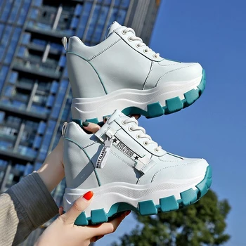 2020 Iarna Femei Adidași Pene Ține de Cald Pluș Casual Pantofi de Tenis Feminin de Moda Platforma Indesata Pantofi de Femeie Tocuri de 10 cm