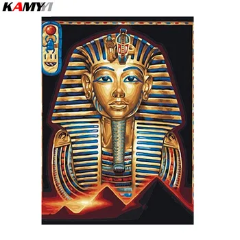 Diamant Faraon Egiptean Broderie Religie Plină Piața Diamant Pictura Cusatura Cruce Mozaic de Imagini Manual Decor XY1