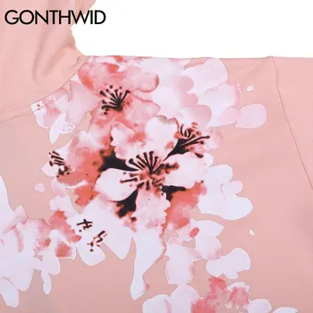 GONTHWID Stil Chinezesc Păsări Flori de Imprimare Hanorace Jachete Streetwear 2020 Hip Hop Harajuku Casual cu Glugă Sudoare Tricouri Topuri
