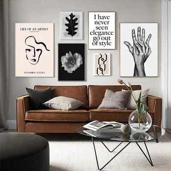 Matisse, Picasso Alb Și Negru De Perete De Arta Canvas Poster De Epocă Pictura Abstracta Geometrie Imprimare Tablouri Moderne Cameră Decor Acasă