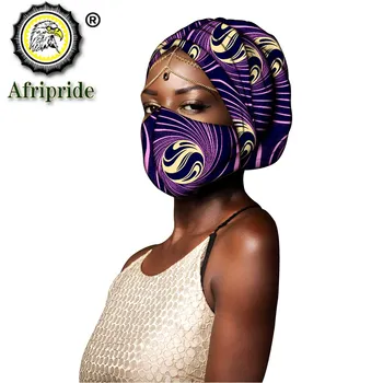 African Headwrap pentru Femei Accesorii de Par Turban Doamnelor Accesorii de Par Eșarfă Meci Capului de Imprimare Eșarfă și Masca 2 Bucata S20H022