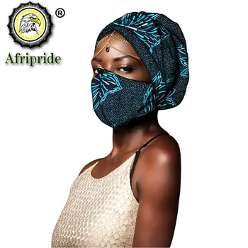 African Headwrap pentru Femei Accesorii de Par Turban Doamnelor Accesorii de Par Eșarfă Meci Capului de Imprimare Eșarfă și Masca 2 Bucata S20H022