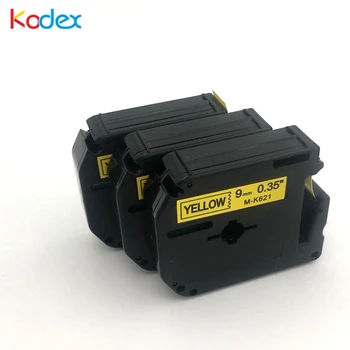 Kodex 3pcs M bandă 621 compatibil Brother P-touch eticheta banda de 9 mm M-K621 negru pe galben pentru Brother P-Touch Label Maker