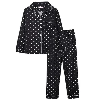 QWEEK Femei Pijama Set 2 Bucati Iarna Plus Dimensiune Sleepwear Simplu Mâneci Lungi de Toamnă Pijamas Casual Homewear Pijamale