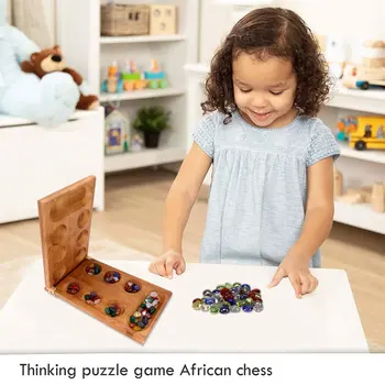 Joc De Puzzle De Gândire Particule Întoarcerea Din Africa Gem De Șah Mancala Copii Bord Joc De Strategie Jucarii Copii