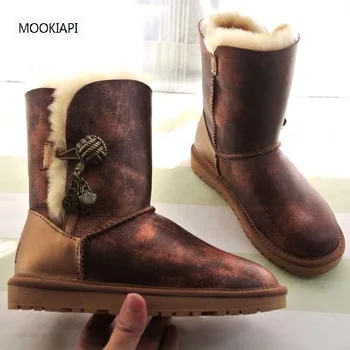 Cele mai recente de înaltă calitate pentru femei cizme de zăpadă de brand Australian în 2020, real, piele de oaie, lână naturală, caldă pantofi pentru femei