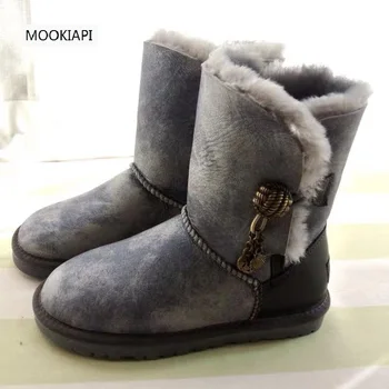 Cele mai recente de înaltă calitate pentru femei cizme de zăpadă de brand Australian în 2020, real, piele de oaie, lână naturală, caldă pantofi pentru femei