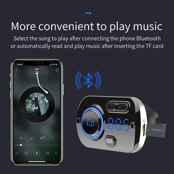 CDEN auto mp3 player de muzică Bluetooth 5.0 receptor de telefon transmițător FM dual USB masina încărcător QC3.0 încărcare rapidă