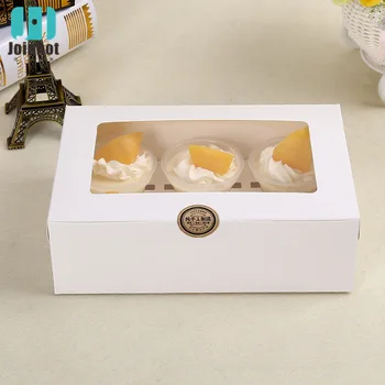 5 buc cupcake cutie cu fereastra Albă de hârtie kraft Maro Cutii Desert Mousse de box Cupa Tort Titularii angrosiști Personalizate