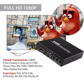 SCART HDMI to HDMI Converter Full HD 1080P Digitale de Înaltă Definiție Video Converter Adaptor pentru HDTV Audio Converter d25