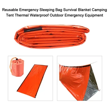 Reutilizabile De Urgență Sac De Dormit, Pătură De Supraviețuire Cort De Camping Termic Rezistent La Apă În Aer Liber Echipament De Urgență