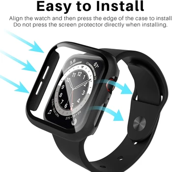 Curea + caz pentru apple watch 6 5 4 SE trupă 44mm 40mm Ultra Subțire curea + Temperat Pahar Ecran Protector pentru iwatch caz correa