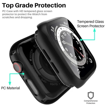 Curea + caz pentru apple watch 6 5 4 SE trupă 44mm 40mm Ultra Subțire curea + Temperat Pahar Ecran Protector pentru iwatch caz correa