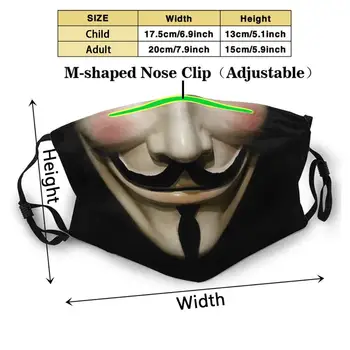 Anonymous Guy Fawkes Rezista Protest Anarhist De Imprimare De Moda Refolosibile Lavabile Amuzant Pm2.5 Filtru De Gura Masca De Fata Anonim