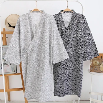 Oamenii Kimono-Halat De Baie Suge Apa Elegant Halat De Baie Plus Dimensiune Moda De Imprimare Pijamale Cămașă De Noapte Vrac Mijlocul Lungime Lounge Robe