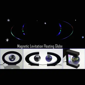 Decor de crăciun Cadouri 3 Forma de Levitație Plutitoare Glob Magnetic Rotativ Misterios Suspendat în Aer Hartă a Lumii