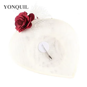 Mireasa Elegant De Nunta Pălărie Mare Fascinator De Flori De Lux De Moda Caciulita Cu Clip De Păr Femei Căsătorie Pălărie Fedora Petrecere Pălării De Damă