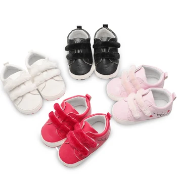 4colors cârlig&bucla de piele pantof de copil sugar pantofi negru Nou-născut pantofi din piele de prima walker pentru 0-1an copii