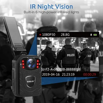 Boblov KJ21 Cam Corp HD 1296P Video Recorder 64GB de Stocare de Securitate aparat de Fotografiat Viziune de Noapte IR Portabil Mini Video Camera de Poliție