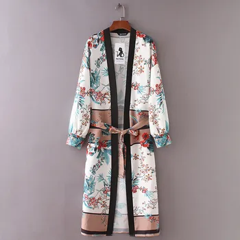 Femei Curea Bandaj Șal Print Kimono Cardigan Top Cover Up Bluza Beachwear Dropshipping Aug29#