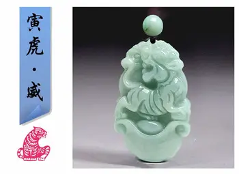 Naturale de Jad Sculptat de Mână Birmania Jadeit Maimuță BOU, Dragon, Tigru, Cal, Iepure, Cocoș Pandantiv Amuleta Ornamente animal zodiac Chinezesc